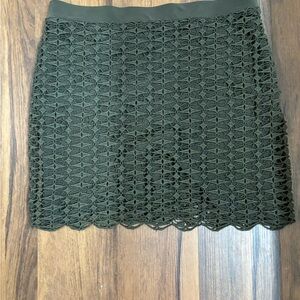 J. Crew Olive Lace Mini Skirt